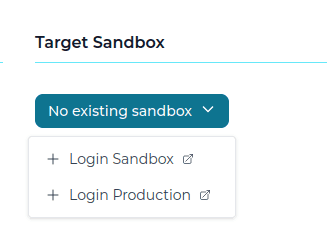 Coadmin Target Sandbox dropdown